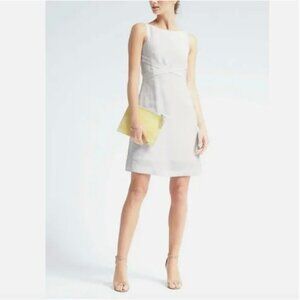 Banana Republic Women's Apron Fit and Flare Linen Blend Dress White Size 8 NWT